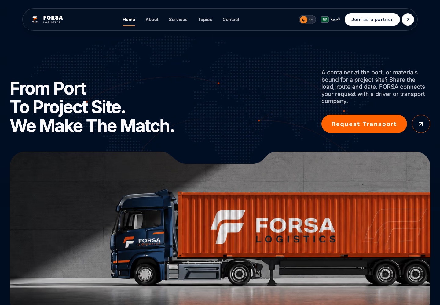 Forsa Logistics Website project media 1