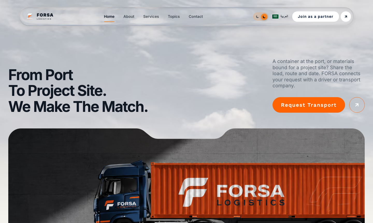 Forsa Logistics Website project media 2