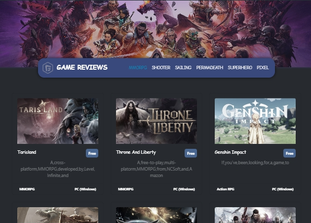 Online Games site preview