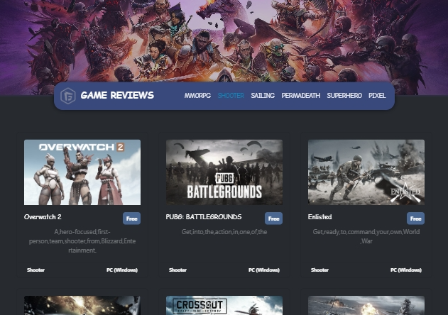 Online Games site project media 2